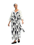 Women's V-Neck Belt Style Printed Co ord Set Top+Plazzo J5684 image 1
