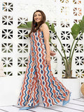 Full Length Multi Color Women Printed Korean BSY Jumpsuit Dress J5717 image 1