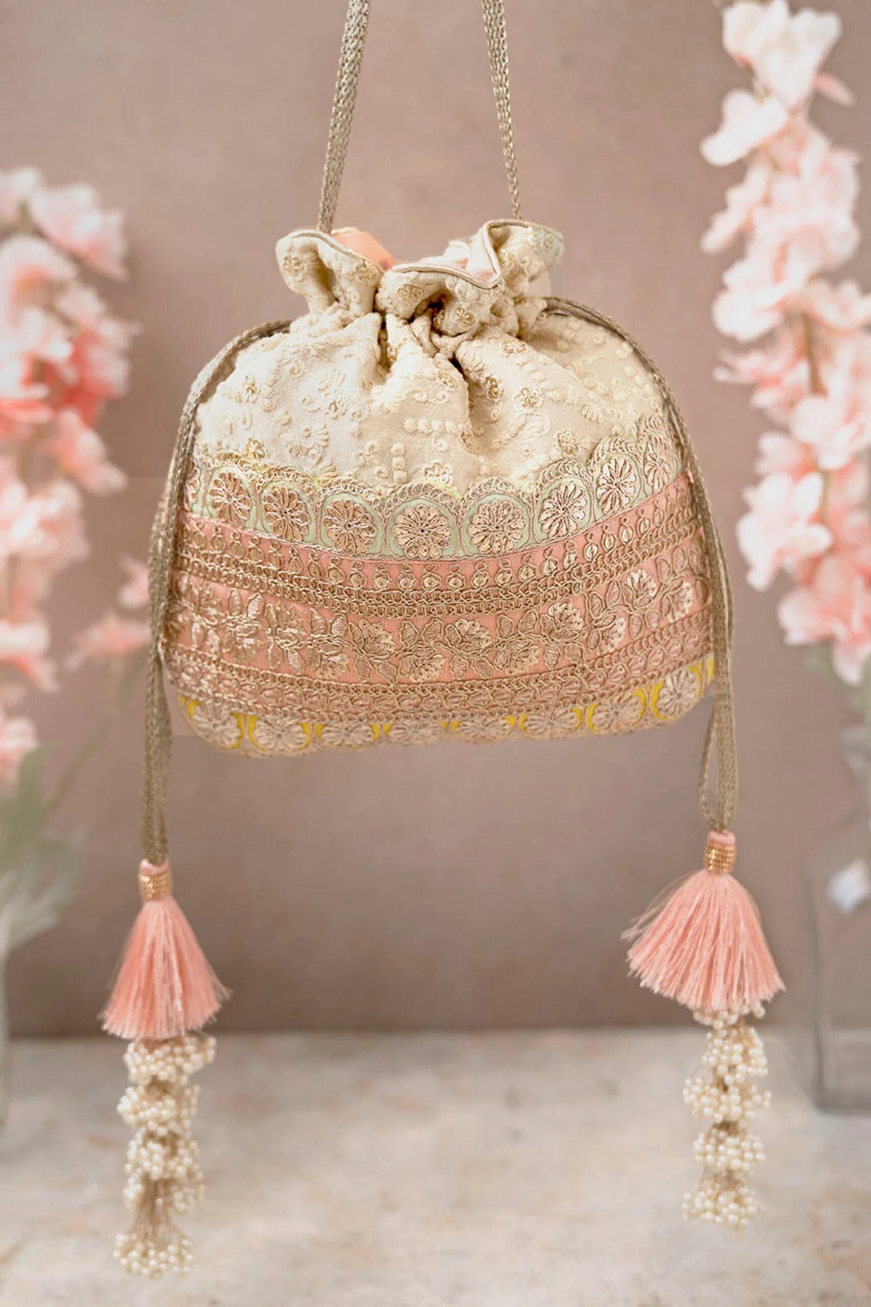 Antique Multicolor Embroidered Potli bag image 1