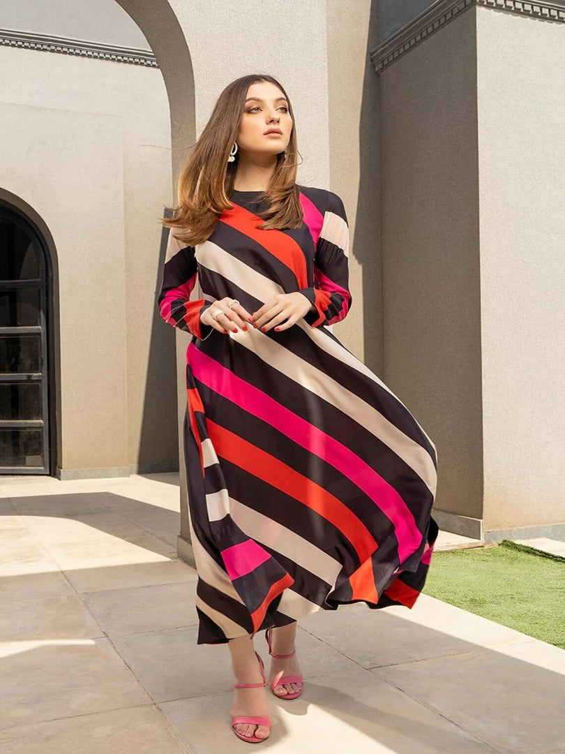 Lounge Wear Striped Printed Top, Fancy Korean Kurti J5718 image 3