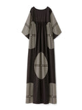 Poly Rayon Cotton Black Color Maxi Dress Kaftan J5755 image 3