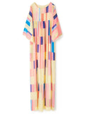 Fashion Wear Block Printed Premium Kaftan Top Maxi Dress J5760 image 2