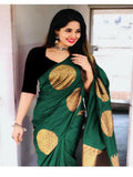 Women's Banarasi Lichi Silk Party, Wedding and Marriage Wear Saree With Blouse 11-KP19 image 1