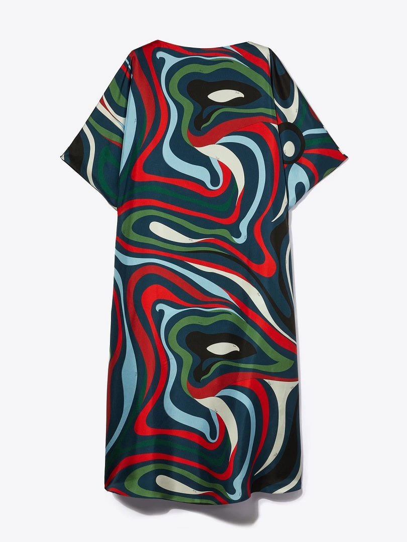 Women's Silk Crepe Kaftan Long Printed Caftan Dress J5721 image 3