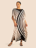 Women Casual Wear Circular Curve Printed Soft Satin Silk Kaftan J5636 image 1