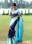 Soft Lichi Silk Jacquard Work Saree And Unstitched Blouse image 1