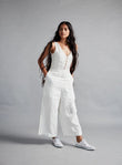 White Linen Jumpsuit image 1