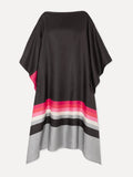 Free Size Calf Length Women Printed Casual Wear Satin Silk Tunic Kaftan J5581 image 2