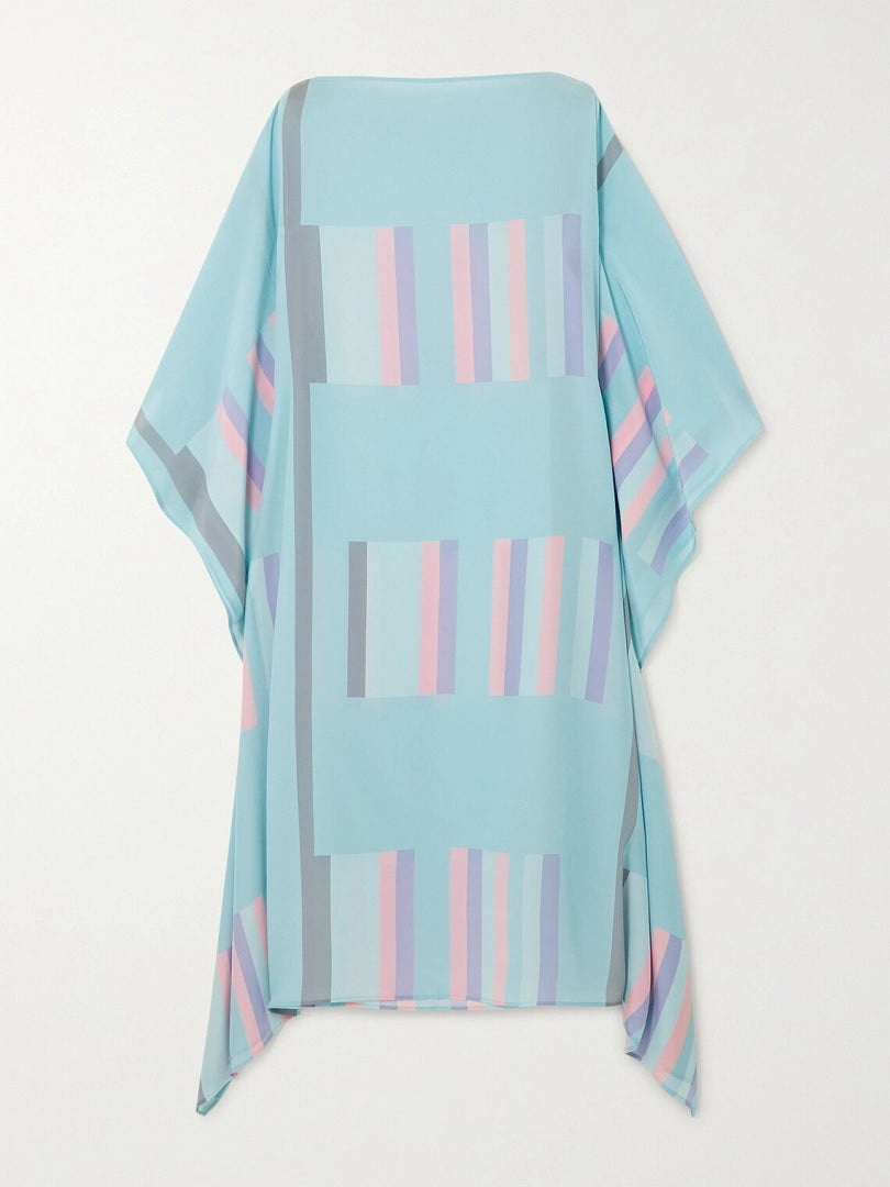 Satin Silk Printed Islamic Wear Calf Length Kaftans for Women J5586 image 2