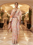 Multi Flower Design Kashmiri Silk Saree image 1