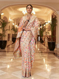 Multi Flower Design Kashmiri Silk Saree image 1