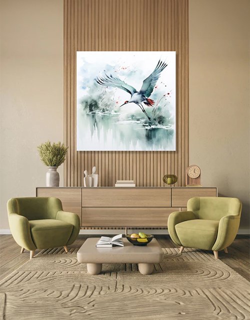 Abstract Crane – Framed Modern Abstract Art for Wall Decor Paperback bookcover – AVRBOOKS