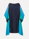 Sky Wings Silk Crepe Kaftan Dress, Boho Caftan J5613 image 2