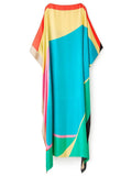 Rainbow Sky Silk Crepe Kaftan Dress Caftan Top J5616 image 2
