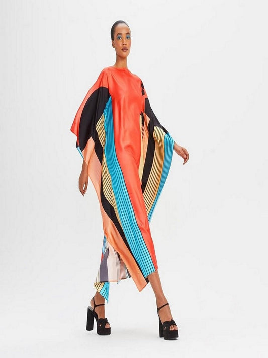 Women Printed Fancy Soft Satin Silk Kaftan J5628 image 1