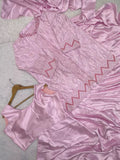 Light Pink Heavy Diamond Silk Ready To Wear Saree Blouse With Jacket image 6