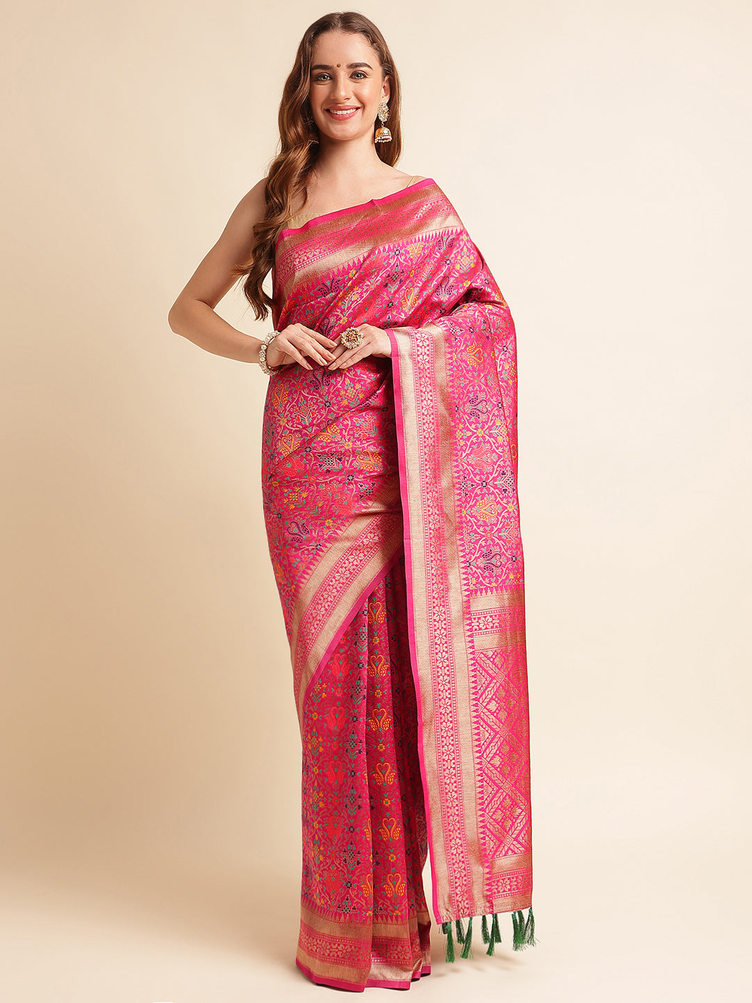 Women's Heavy Banarasi Weaving Patola Silk Saree image 2