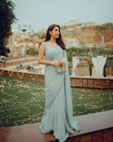 Georgette Heavy Siroski Work Saree With Unstitched Blouse image 3