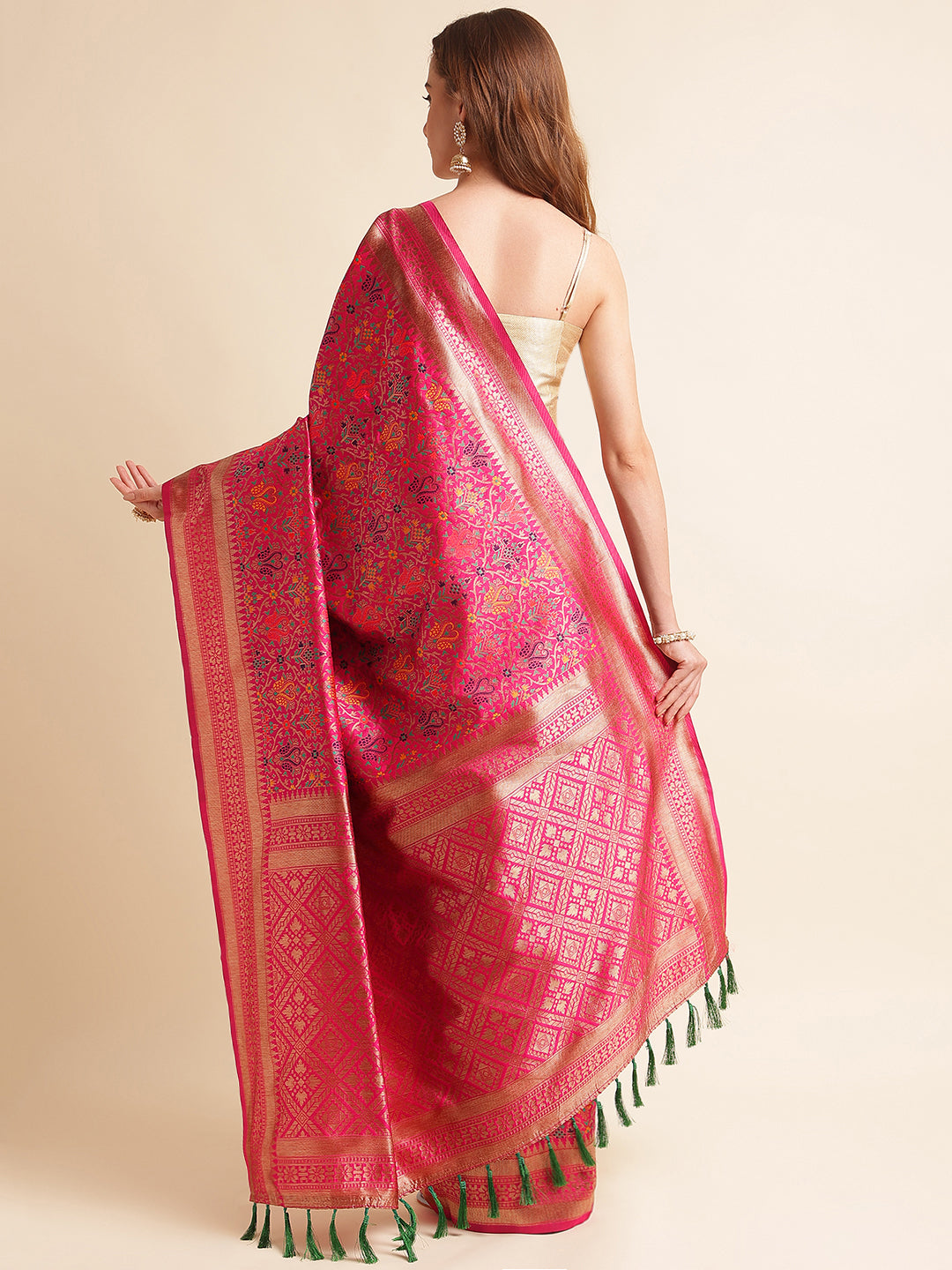 Women's Heavy Banarasi Weaving Patola Silk Saree image 3