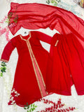 Red Premium Georgette Embroider Work Salwar Kameez With Dupatta image 4