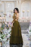 Mehendi Blooming Georgette Full Stitched Crop Top Choli image 2