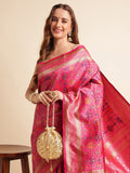 Women's Heavy Banarasi Weaving Patola Silk Saree image 5