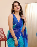 Georgette One Minute Ready To Wear Saree With Blouse image 4