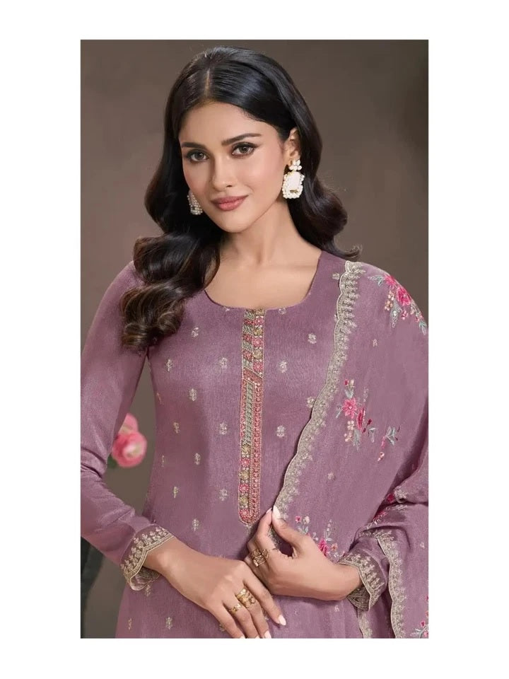 Heavy Monga Silk Designer Traditional Wear Top Bottom With Dupatta 12-RD image 10