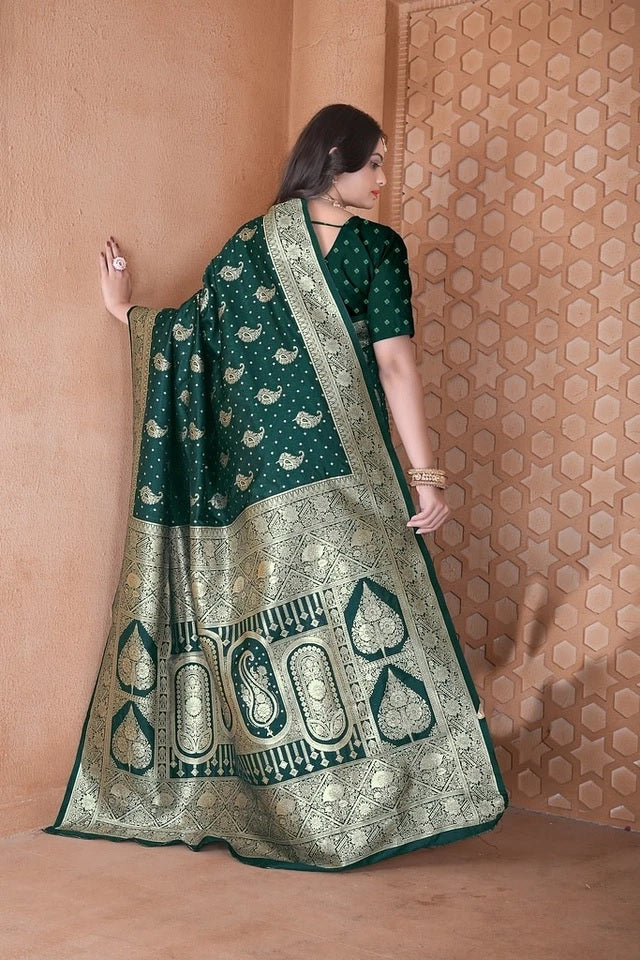 Soft Silk Saree Weaving Banarasi Traditional Wear Sari With Blouse 11-VF image 13