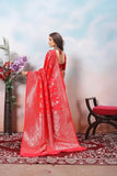 Women's Classic Soft Silk Weaving Banarasi Jari Work Sari With Blouse11-VF image 10