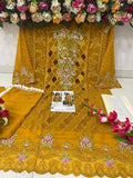 Mustard Faux Georgette Embroidery Work Salwar Kameez With Dupatta image 5