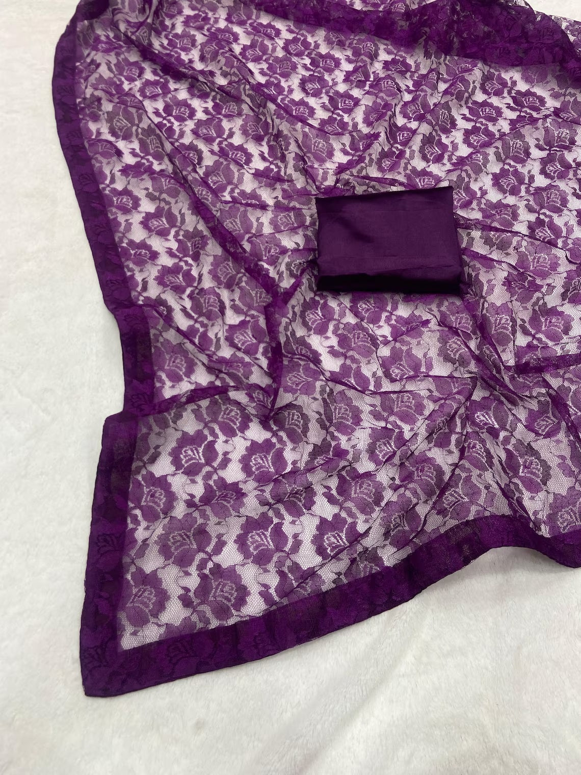 Soft Net With Satin Border Saree image 10