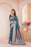 Elegant Soft Silk Weaving Saree With Banarasi Jari Work With Blouse 11-VF image 6