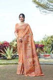 Traditional Soft Pure Silk Saree With Pashmina Design With Blouse 11-VF image 10