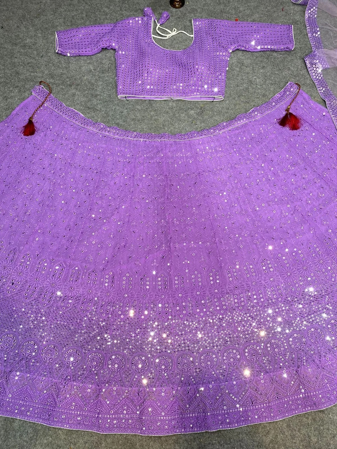 Faux Georgette Sequence Embroidery Work  Lehenga Choli With Dupatta image 10