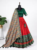 Dola Silk Printed With Foil Work Lehenga Blouse With Dupatta image 1