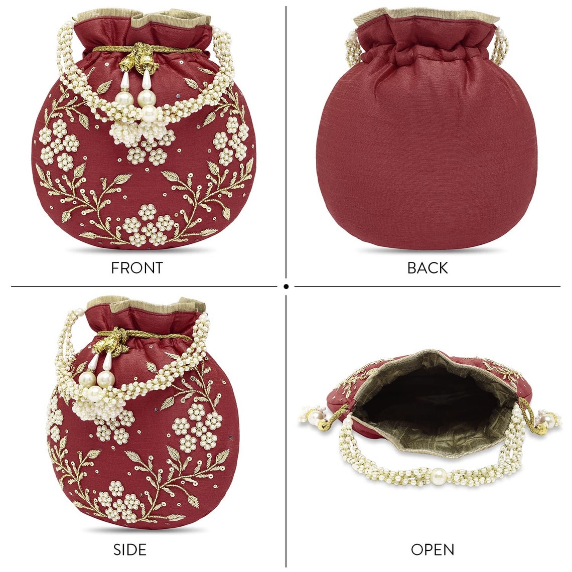 Maroon Potli Bags Valentines gift for her image 9
