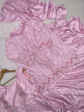 Light Pink Heavy Diamond Silk Ready To Wear Saree Blouse With Jacket image 7