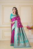 Traditionl Soft Silk Weaving Saree With Banarasi Jari Work With Blouse11-VF image 6