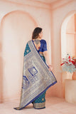 Elegant Soft Silk Weaving Saree With Banarasi Jari Work With Blouse 11-VF image 13