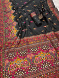Pure Soft Rajwadi Pashmina Silk Weaving Saree Traditional Sari With Blouse 11-SS image 6