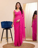 Georgette One Minute Ready To Wear Saree With Blouse image 5