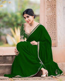 Georgette Saree With Embroidery Design Work Blouse image 11