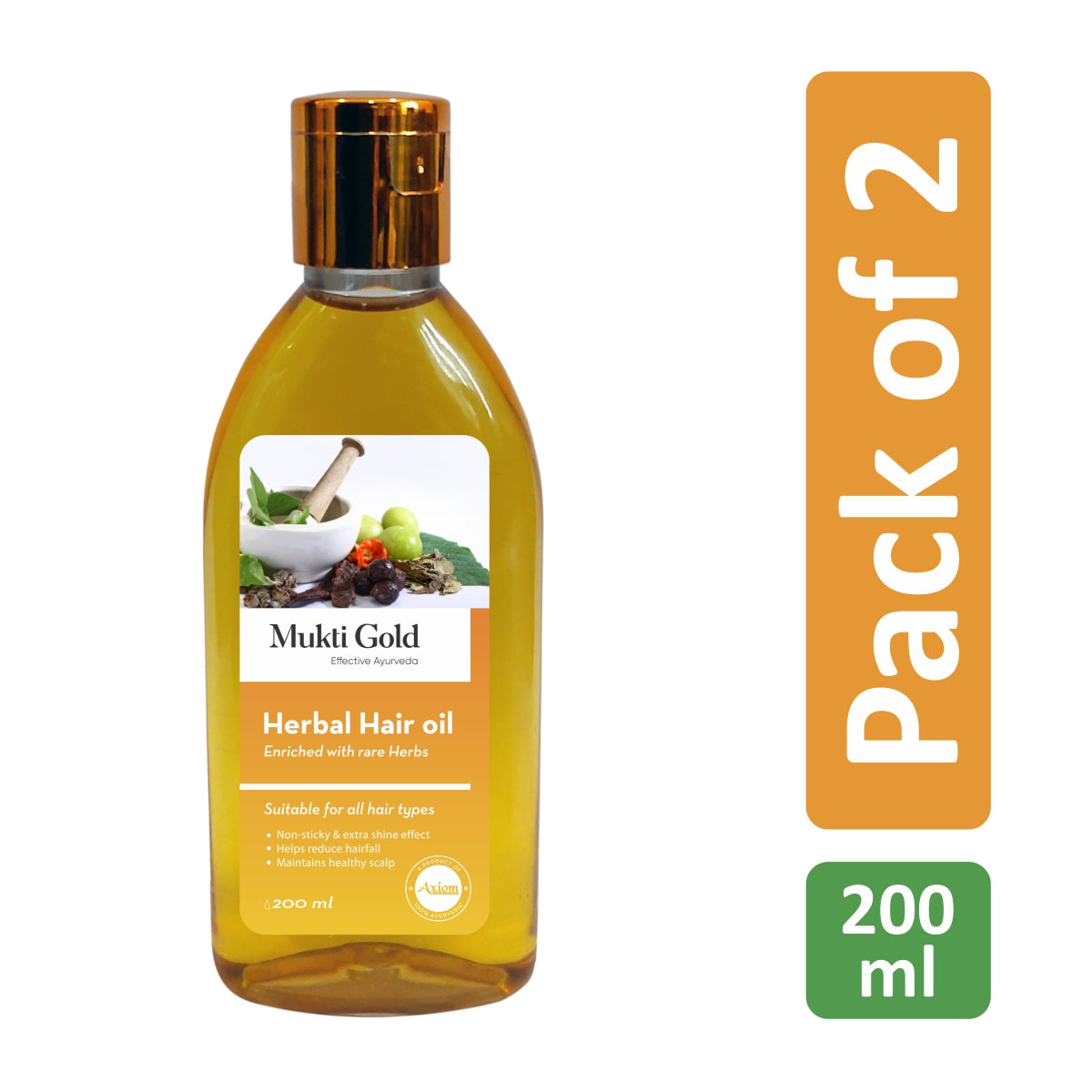 Axiom Mukti Gold Herbal Hair Oil image 3