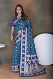 Elegant Soft Silk Saree Weaving Heavy Banarasi Pallu Sari With Blouse 11-VF image 11