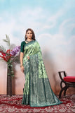 Kanjiwaram Silk With Rich Pallu Traditional Wear Sari With Blouse 11-VF image 6