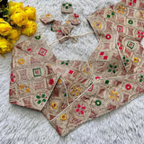 Pure Georgete Heavy Coading Work Blouse Designer Saree Blouse image 6
