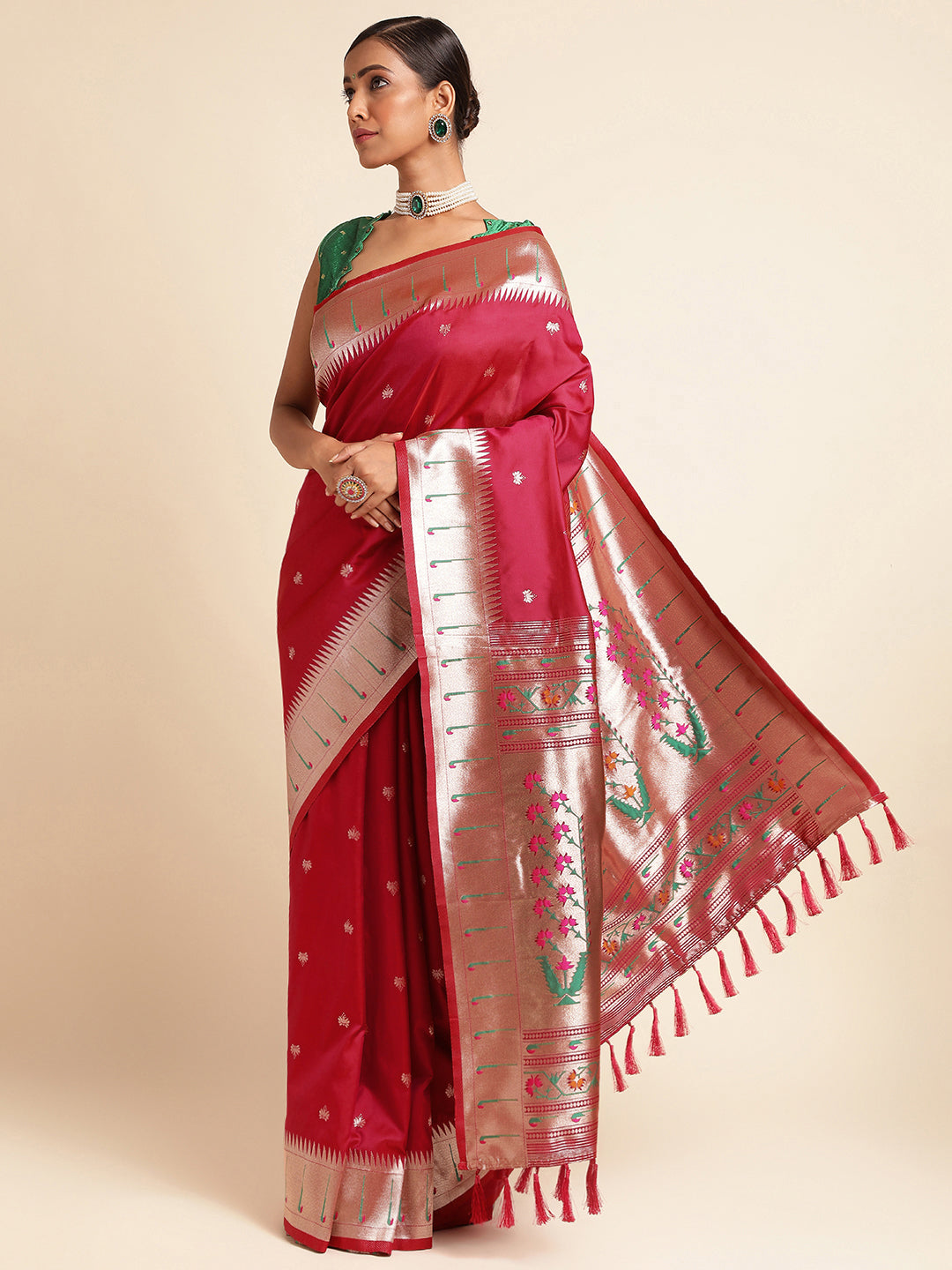 Pink Pure Soft Kanchivram Pethani Silk Saree image 2