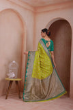 Indian Soft Silk Weaving Saree With Banarasi Jari Work With Blouse 11-VF image 14