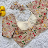 Pure Georgete Heavy Coading Work Blouse Designer Saree Blouse image 7